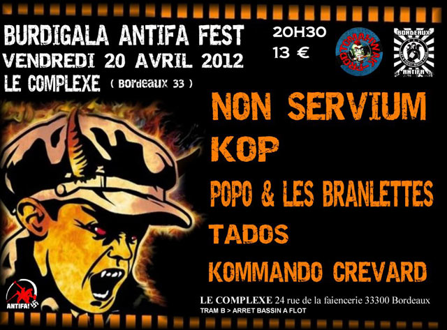 Burdigala Antifa Fest au Complexe le 20 avril 2012 à Bordeaux (33)