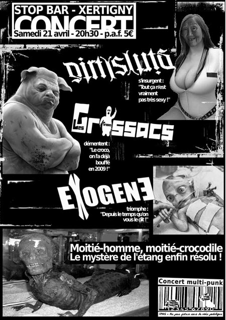 Dirty Sluts + Les Grossacs + Exogene au Stop Bar le 21 avril 2012 à Xertigny (88)
