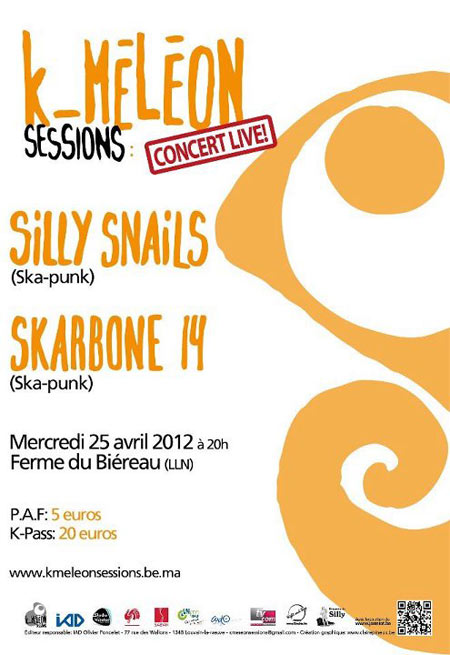 Session Ska-Punk: Skarbone 14+Silly Snails à la Ferme du Biéreau le 25 avril 2012 à Ottignies-Louvain-la-Neuve (BE)