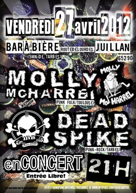 Molly Mc Harrel + Dead Spike au Bar à Bière le 27 avril 2012 à Juillan (65)