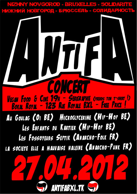 Concert Antifa au Bokal Royal le 27 avril 2012 à Bruxelles (BE)