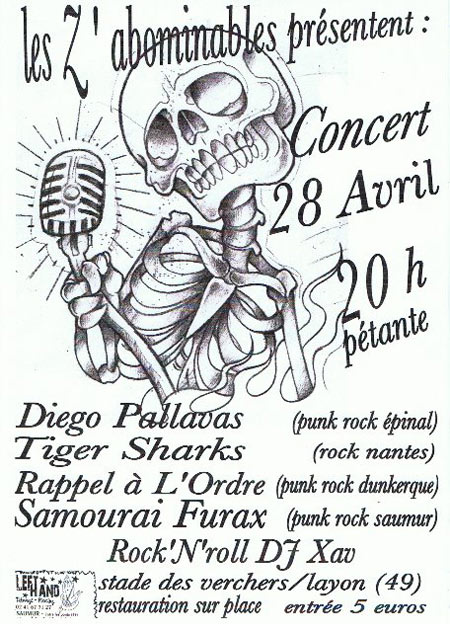 Concert Punk Rock au stade des Petites Rivières le 28 avril 2012 à Les Verchers-sur-Layon (49)