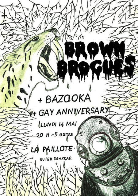 Brown Brogues + Bazooka + Gay Anniversary à la Paillote le 14 mai 2012 à Rennes (35)