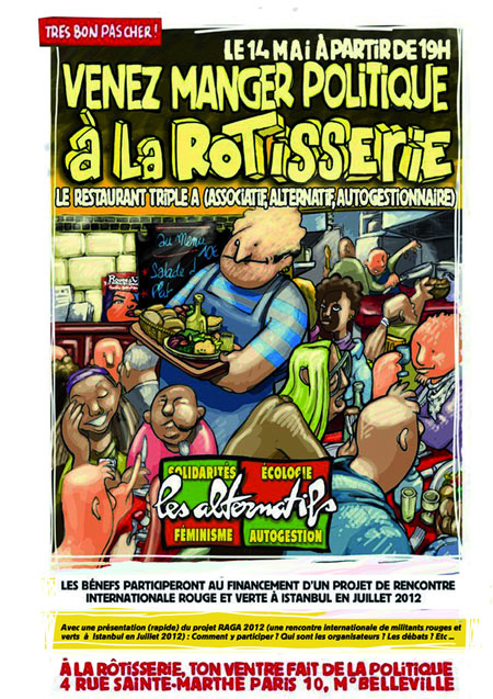 Repas des Alternatifs à la Rôtisserie Sainte-Marthe le 14 mai 2012 à Paris (75)