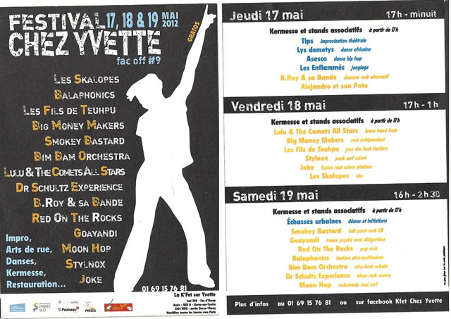 Festival Chez Yvette à la K'Fet le 17 mai 2012 à Orsay (91)