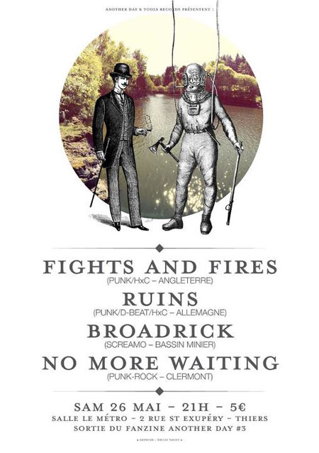 Fights and Fires + Ruins + Broadrick + No More Waiting au Métro le 26 mai 2012 à Thiers (63)