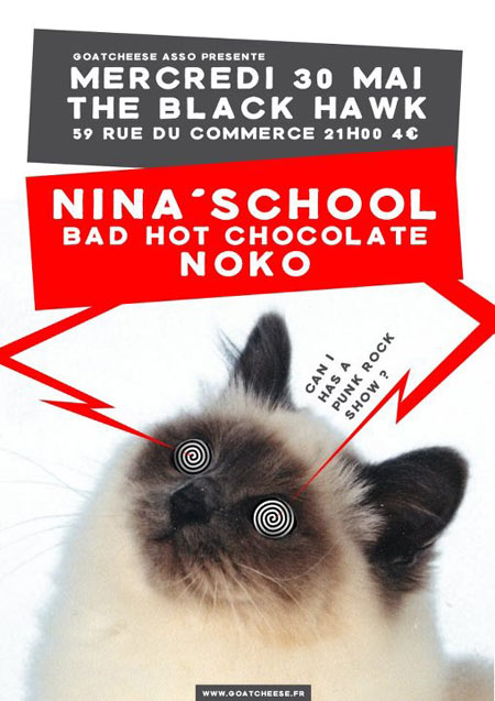 Nina'School + Noko + Bad Hot Chocolate au Black Hawk le 30 mai 2012 à Tours (37)
