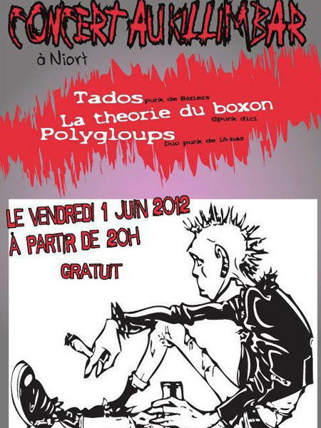 Tados + La Théorie du Boxon + Polygloups au Kilim Bar le 01 juin 2012 à Niort (79)