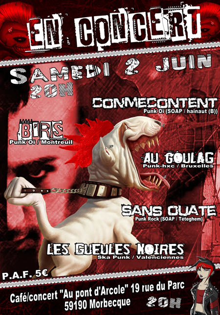 Concert Punk Au Pont d'Arcole le 02 juin 2012 à Morbecque (59)