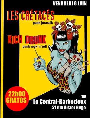 Kich Drunk + Les Crétacés au bar Le Central le 08 juin 2012 à Barbezieux-Saint-Hilaire (16)