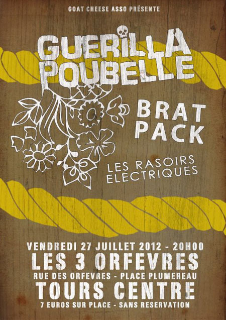 Guerilla Poubelle + Brat Pack + Les Rasoirs Electriques le 27 juillet 2012 à Tours (37)