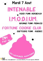 Intenable +IMODIUM +Fortune Cookie Club aux Lectures Aléatoires le 07 août 2012 à Bordeaux (33)