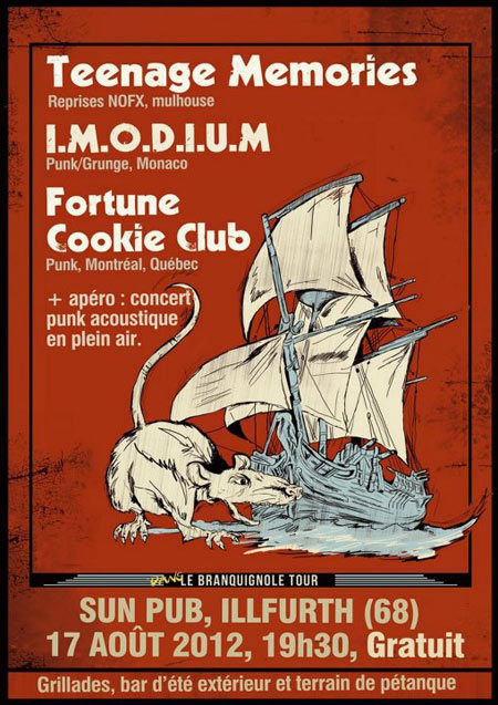 Fortune Cookie Club +I.M.O.D.I.U.M +Teenage Memories au Sun Pub le 17 août 2012 à Illfurth (68)