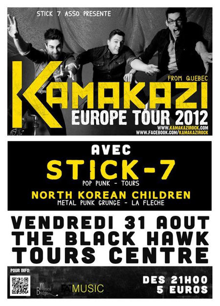 Kamakazi + Stick-7 + North Korean Children au Black Hawk le 31 août 2012 à Tours (37)