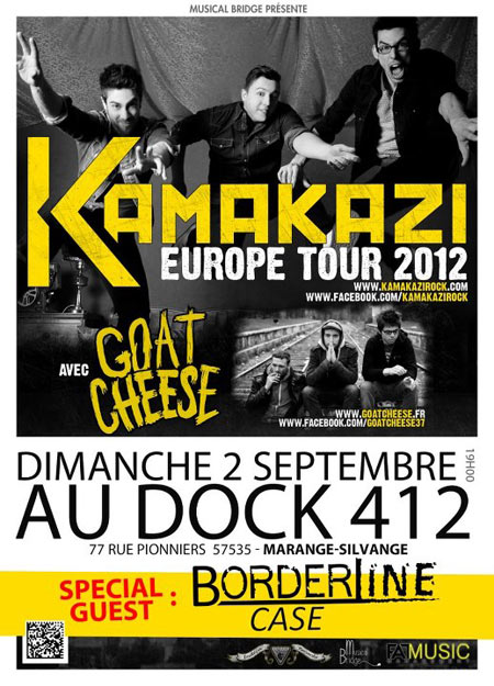 Kamakazi + Goat Cheese + Borderline Case au Dock 412 le 02 septembre 2012 à Marange-Silvange (57)