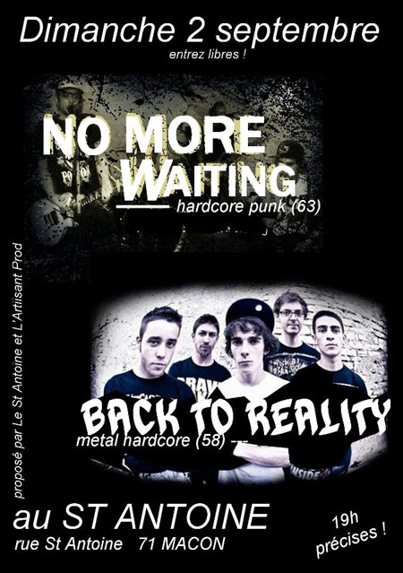 No More Waiting + Back To Reality au Saint-Antoine le 02 septembre 2012 à Mâcon (71)