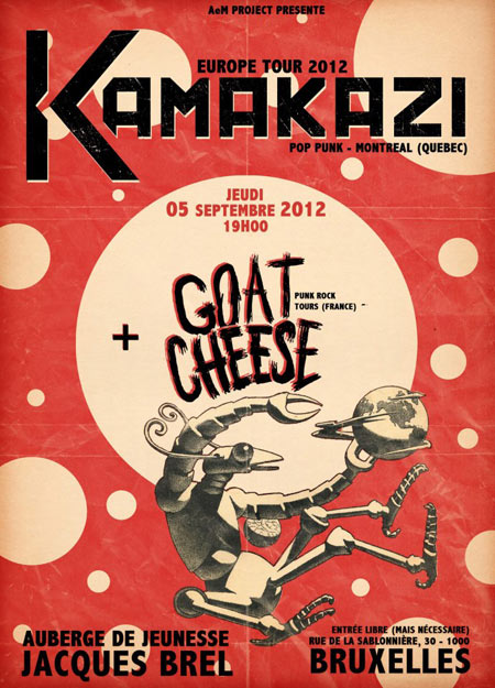Kamakazi + Goat Cheese à l'auberge de jeunesse Jacques Brel le 05 septembre 2012 à Bruxelles (BE)
