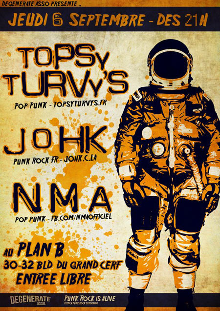 Topsy Turvy's + Johk + N.M.A au Plan B le 06 septembre 2012 à Poitiers (86)