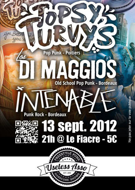 Topsy Turvy's + Los Di Maggios + Intenable au Fiacre le 13 septembre 2012 à Bordeaux (33)