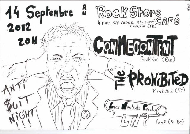 Conmecontent + Prohibited + Nenfants Perdus au Rock Store Café le 14 septembre 2012 à Carvin (62)