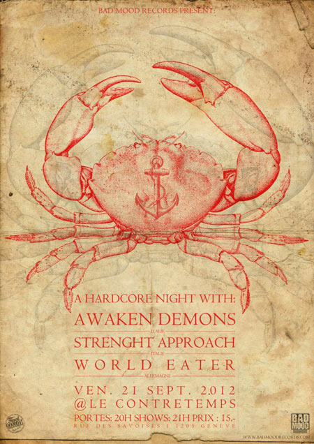 Awaken Demons + Strength Approach + World Eater au Contretemps le 21 septembre 2012 à Genève (CH)