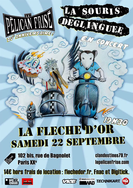 La Souris Déglinguée + Le Pélican Frisé à la Flèche d'Or le 22 septembre 2012 à Paris (75)