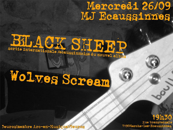 Black Sheep + Wolves Scream à la Maison de la Jeunesse le 26 septembre 2012 à Ecaussinnes (BE)