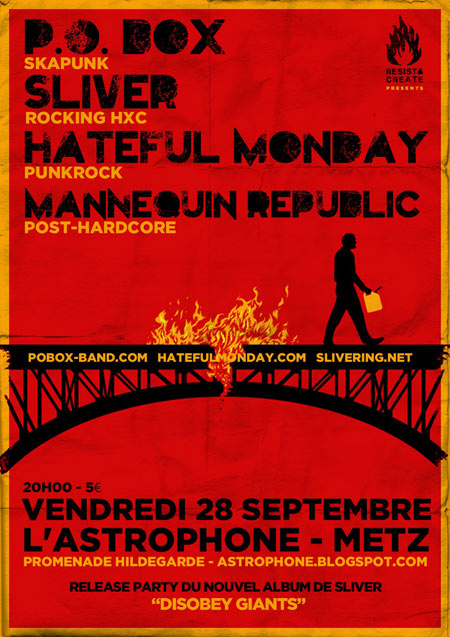 P.O.Box+Sliver+Hateful Monday+Mannequin Republic à l'Astrophone le 28 septembre 2012 à Metz (57)