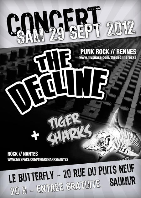 The Decline ! + Tiger Sharks au Butterfly le 29 septembre 2012 à Saumur (49)