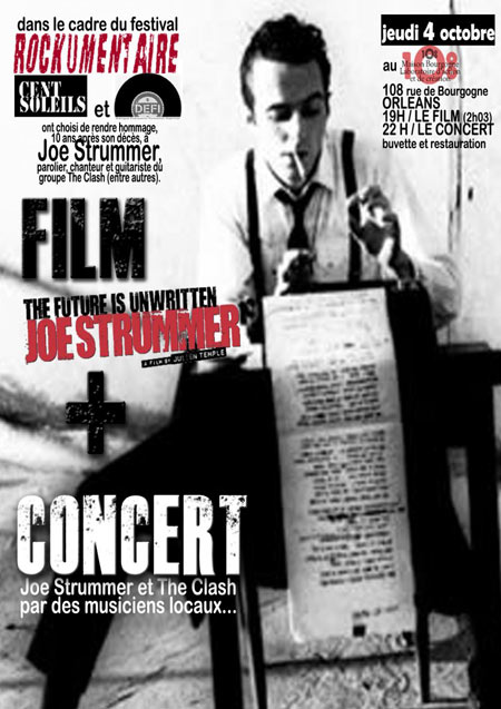 Soirée Tribute to Joe Strummer (film + concert) au 108 le 04 octobre 2012 à Orléans (45)