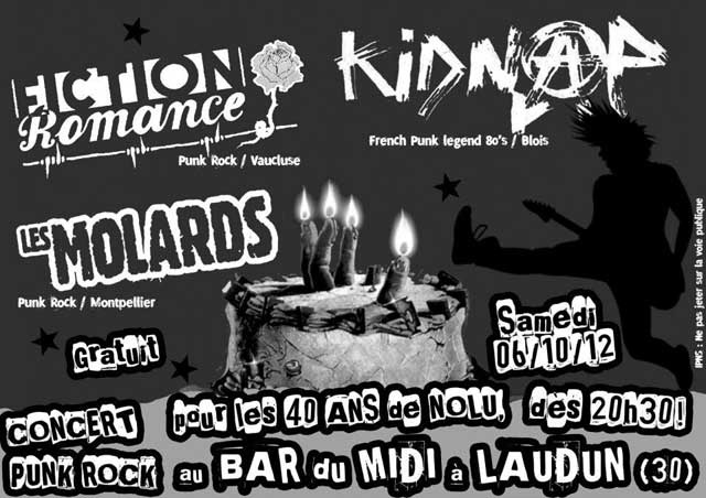 Kidnap + Fiction Romance + Les Molards au Bar du Midi le 06 octobre 2012 à Laudun-l'Ardoise (30)