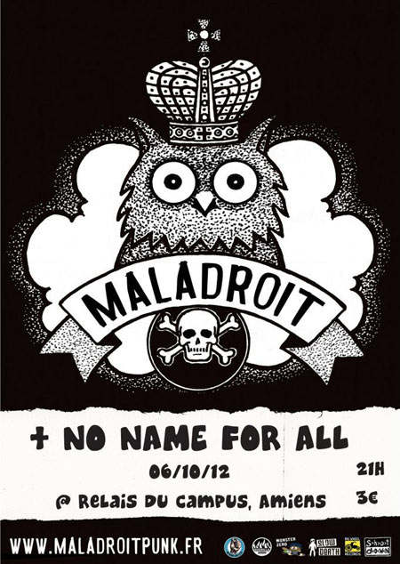 Maladroit + No Name For All au Relais du Campus le 06 octobre 2012 à Amiens (80)