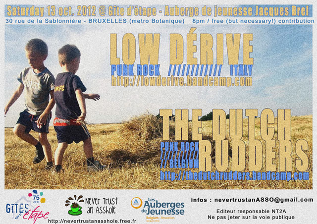 LOW DERIVE + THE DUTCH RUDDERS (punk rock) le 13 octobre 2012 à Bruxelles (BE)