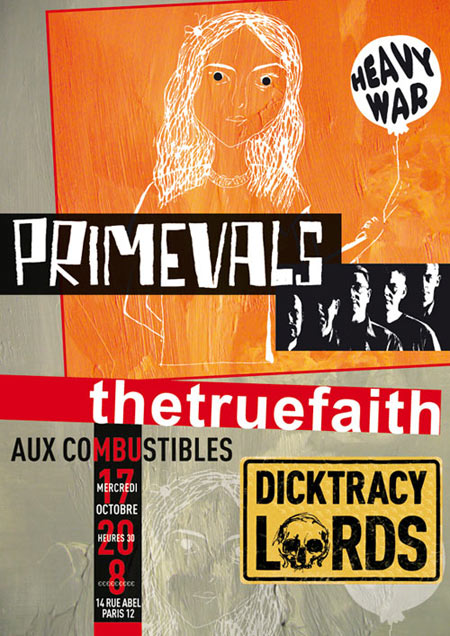 The Primevals + Dick Tracy Lords + thetruefaith aux Combustibles le 17 octobre 2012 à Paris (75)