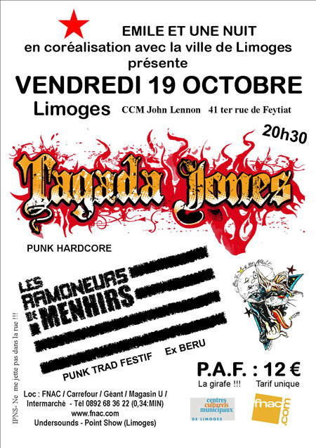 TAGADA JONES+RAMONEURS DE MENHIRS le 19 octobre 2012 à Limoges (87)