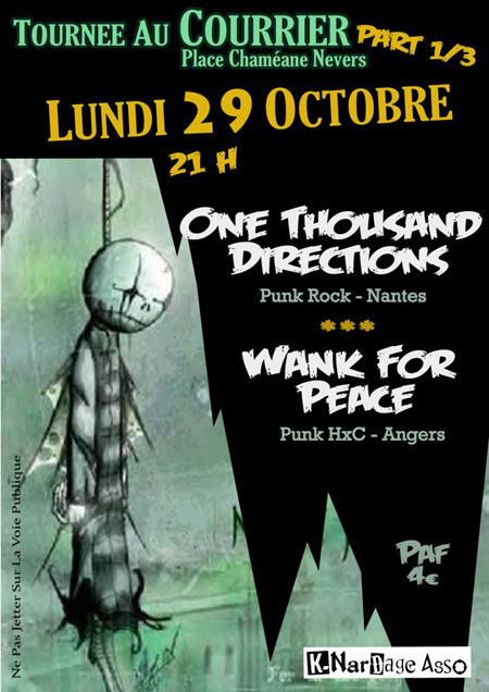 One Thousand Directions + Wank For Peace au Courrier le 29 octobre 2012 à Nevers (58)