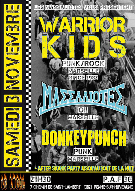 Warrior Kids + Massaliotes + Donkey Punch au Local le 03 novembre 2012 à La Penne-sur-Huveaune (13)