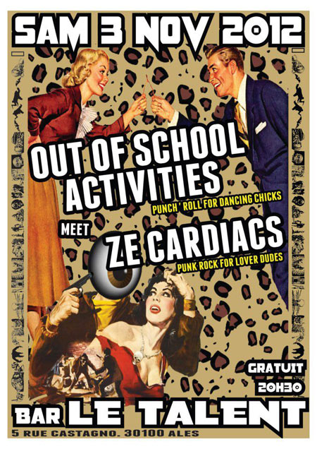 Ze Cardiacs + Out Of School Activities au bar Le Talent le 03 novembre 2012 à Alès (30)