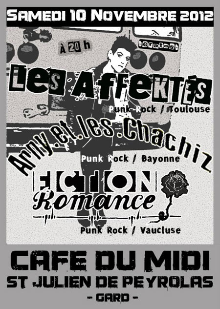 Concert Punk Rock au Café du Midi le 10 novembre 2012 à Saint-Julien-de-Peyrolas (30)