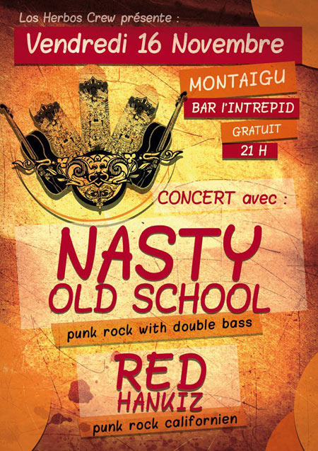Nasty Old School + Red Hankiz au bar L'Intrépid' le 16 novembre 2012 à Montaigu (85)