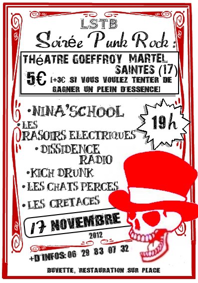 Soirée Punk Rock au théâtre Geoffroy Martel le 17 novembre 2012 à Saintes (17)