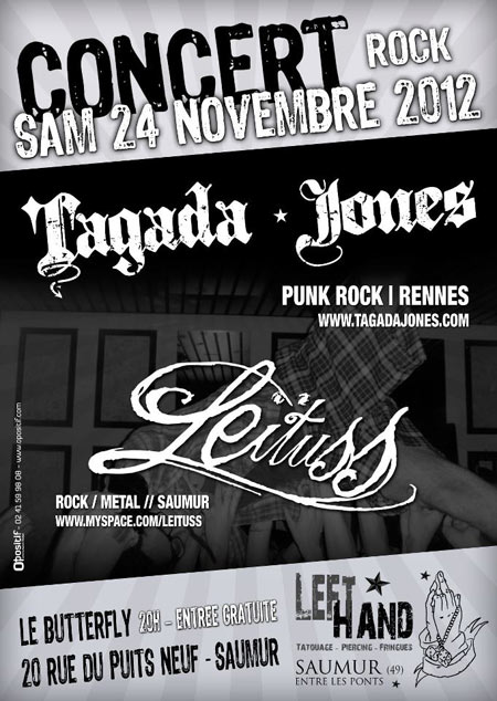 Tagada Jones + Leïtuss au Butterfly le 24 novembre 2012 à Saumur (49)