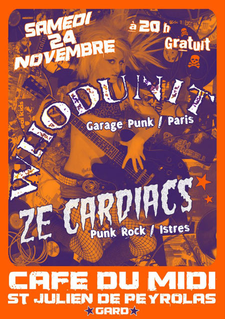 Whodunit + Ze Cardiacs au Café du Midi le 24 novembre 2012 à Saint-Julien-de-Peyrolas (30)