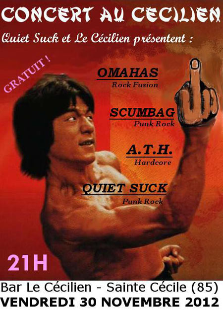 Omahas + Scumbag + A.T.H. + Quiet Suck au bar Le Cécilien le 30 novembre 2012 à Sainte-Cécile (85)