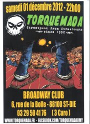 Torquemada au Broadway Club le 01 décembre 2012 à Saint-Dié-des-Vosges (88)