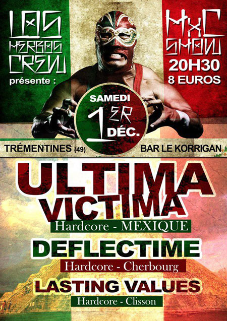 Ultima Victima + Deflectime + Lasting Values au Korrigan Bar le 01 décembre 2012 à Trémentines (49)