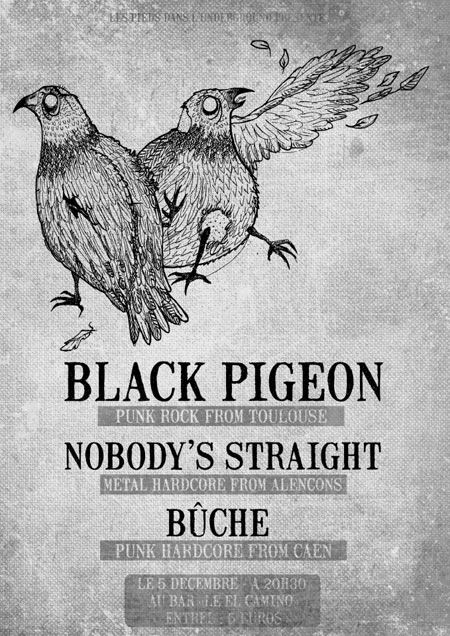 Black Pigeon + Nobody's Straight + Bûche au El Camino le 05 décembre 2012 à Caen (14)