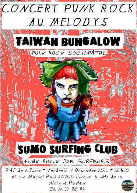 Taïwan Bungalow + Sumo Surfing Club au Melody's le 07 décembre 2012 à Evreux (27)