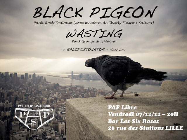 Black Pigeon (membres de Charly Fiasco + Saturn) + Wasting le 07 décembre 2012 à Lille (59)