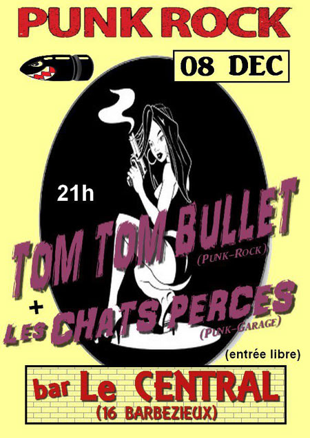 Tom Tom Bullet + Les Chats Percés au bar Le Central le 08 décembre 2012 à Barbezieux-Saint-Hilaire (16)
